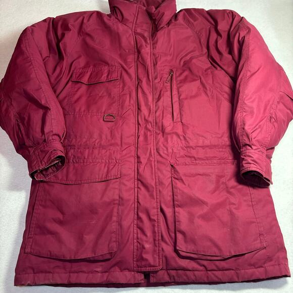 Vintage Eddie Bauer Jacket Goose Down Women's Sz. Medium Red Snow Jacket NO HOOD - Picture 1 of 13